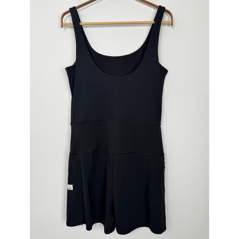 Vuori Studio Romper Black Ribbed Athletic One Piece Shorts Style VW397 Womens M - Picture 7 of 9